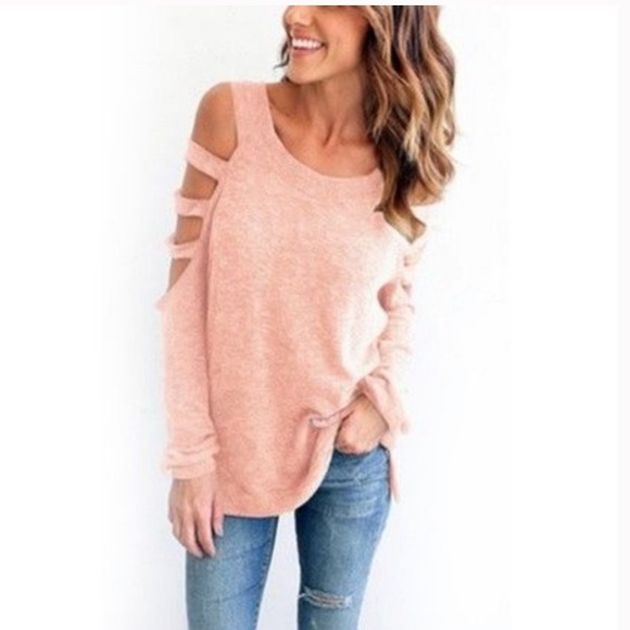 Leo Rosi Tops - Leo Rosi Lexy Pink cold shoulder top size small